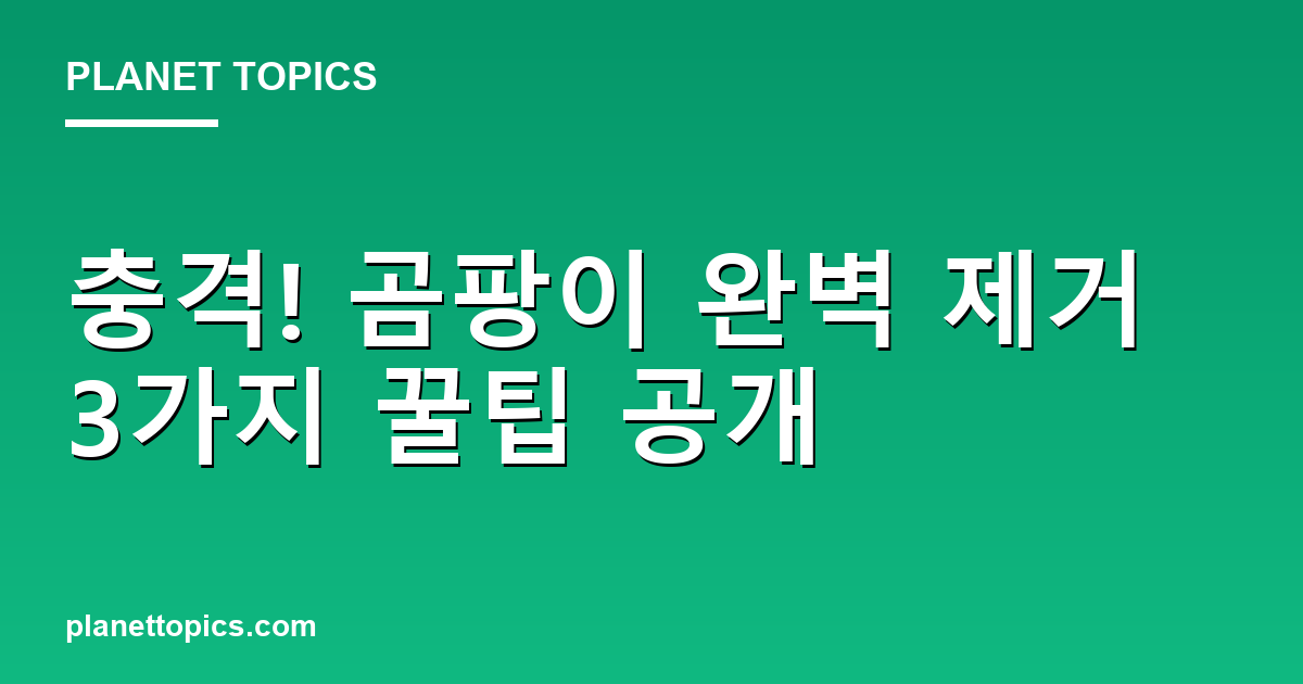 충격! 곰팡이 완벽 제거 3가지 꿀팁 공개 Featured Image