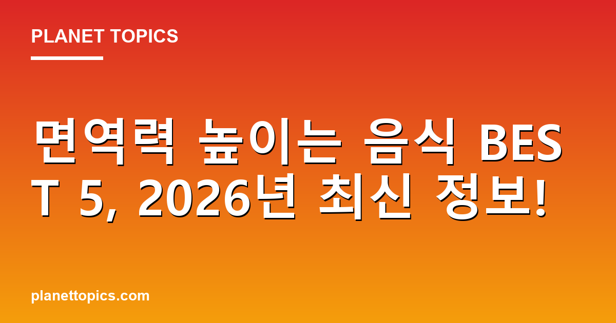면역력 높이는 음식 핵심 내용 요약 이미지