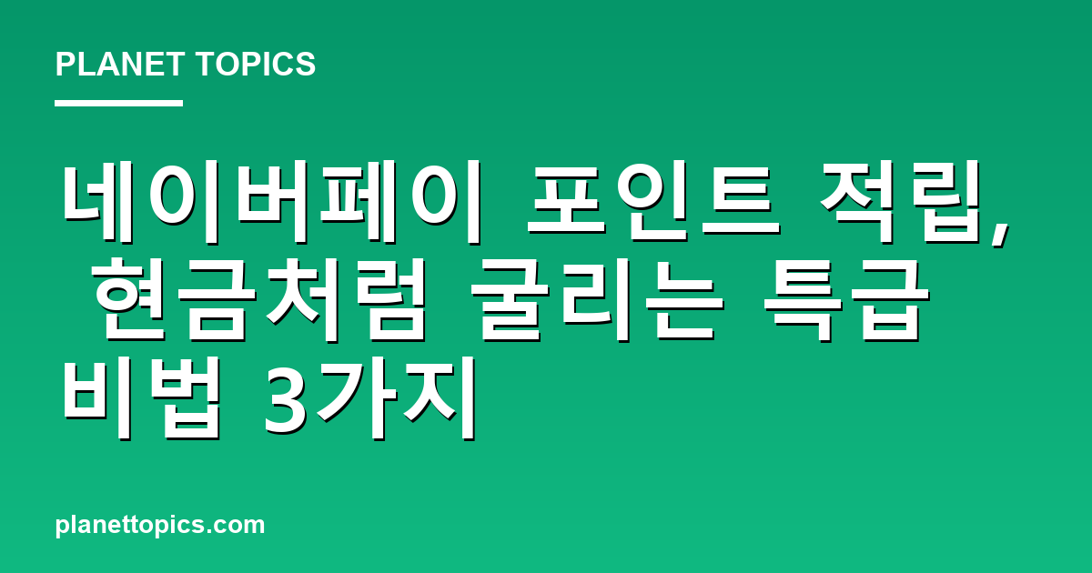 네이버페이 포인트 적립 팁 관련 정보를 시각화한 이미지