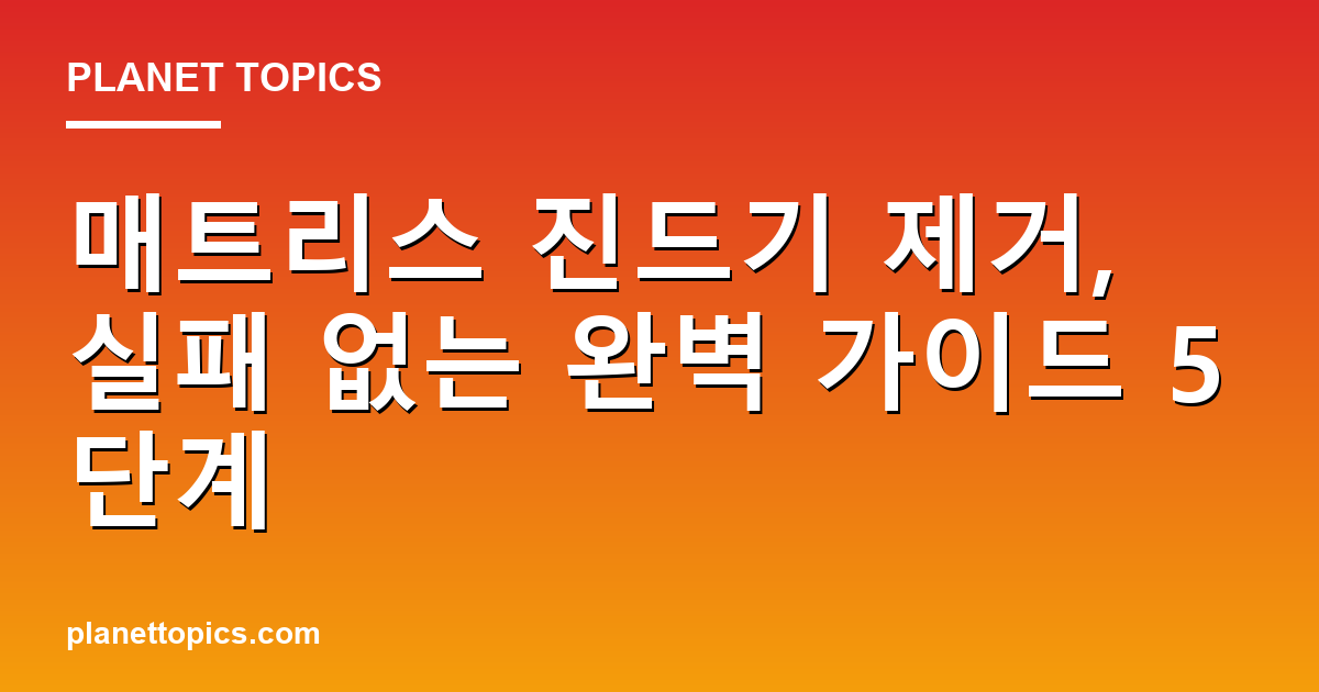 매트리스 진드기 제거 실용적인 팁 안내 이미지
