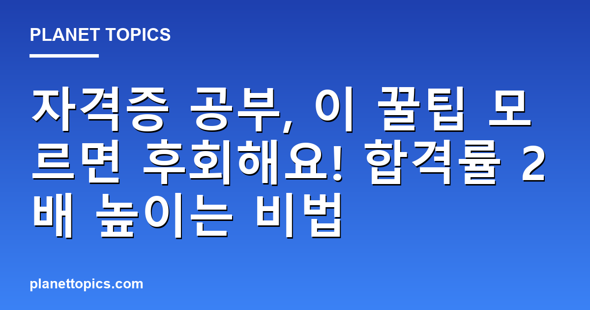 자격증 공부 꿀팁 핵심 내용 요약 이미지