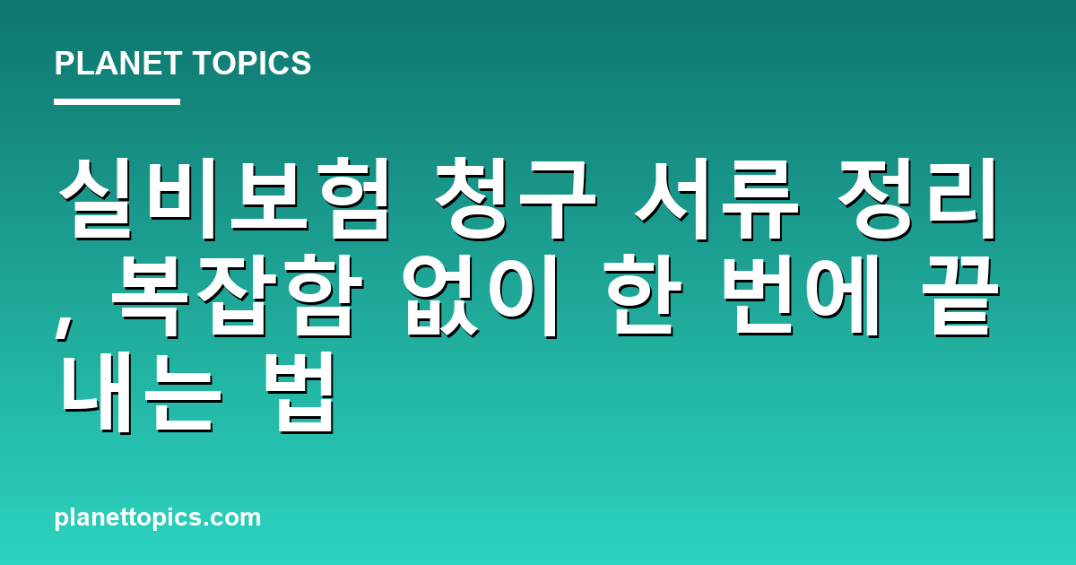 실비보험 청구 서류 정리 핵심 내용 요약 이미지