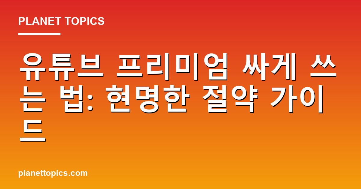 유튜브 프리미엄 싸게 쓰는 법 핵심 내용 요약 이미지